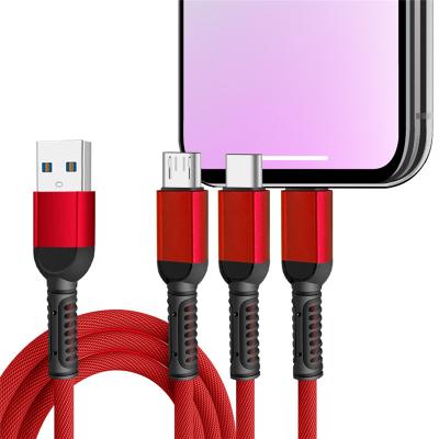 China 3 in 1 ICEBINGO Free Shipping Charging Mobile Phone Charging 3 in 1 Micro USB Type C Cable Data Charger Cable for sale