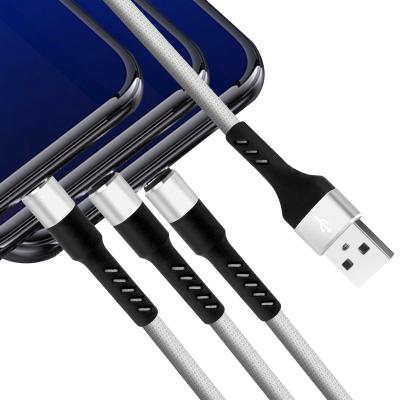 China 3 in 1 ICEBINGO Cheap Price 3 in 1 Micro USB Nylon High Tensile Charging Type C 8 Pins Cell Phone Charging Cable For Smart Phone for sale