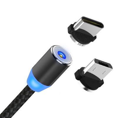 China ICEBINGO 1M Cell Phone 360 ​​Degree Usb Cable 3 in 1 Micro Magnetic Braided Charging Magnetic Usb Cable High Quality Fast Charger Cable Line 3 in1 for sale