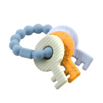 China Soft Toy Eco-Friendly Baby Teething Toy BPA Free Silicone Wooden Teether Baby Bracelet for sale