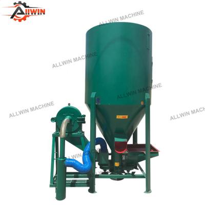 China Easy Operation 500-2000kg/h Mixer Feed Hammer Mill Grinding And Wheat Core Soybean Vertical Mill Mixer High Efficiency for sale