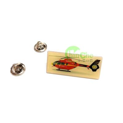 China Europe Helicopter Photo Printing Lapel Pin Manufacturer for sale