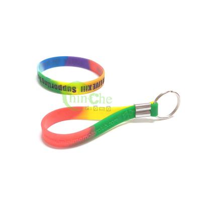 China For Key Holder 100 Min Silicone Key Chain For Keys With Silk Screen Printing for sale