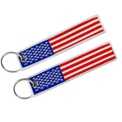 China Custom Promotion American Flag Fabric Key Flag Embroidery Both Sides 100 Min for sale