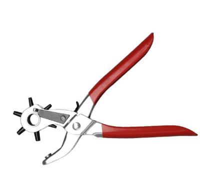 China Durable Cheap Price Punch Pliers Leather Puncher 6 Rotation Sizes Round Hole Tool Make Hole Puncher For Watch Band Card Leather Belt for sale