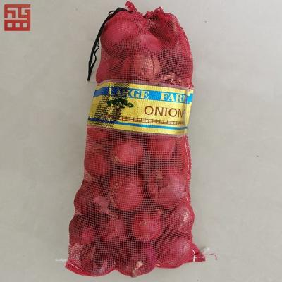 中国 PP Mesh Bag Vegetables Packing Onion Potatoes 20kg 25kg 30kg Screen Printing Heat Seal Customized Size Single Folded and Sewed 販売のため