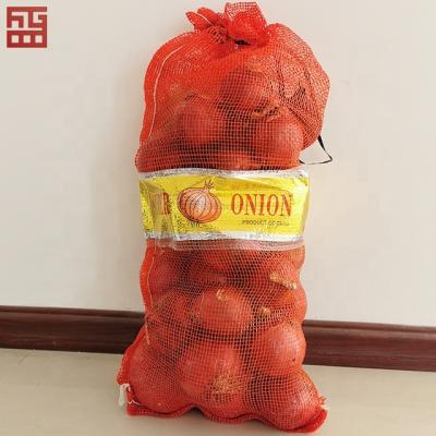 중국 PP Mesh Bag with Label Vegetables Packing Onion Potatoes Garlic Packing Bags 20kg 25kg 30kg Screen Printing Heat Seal Zs Accept 판매용