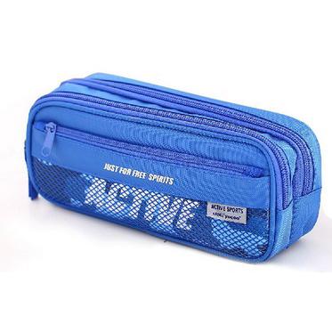 China Durable Factory Customized Waterproof Pencil Bag Neoprene Double Layer Zipper Pencil Case For Kids for sale