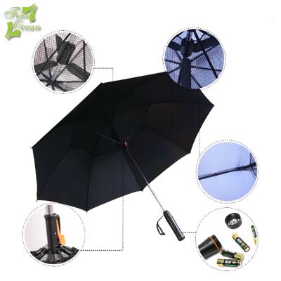 China Ocean Black Outdoor Fine Fan Umbrella With Battery for sale