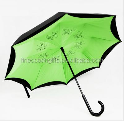 China Modern Eco-friendly Pongee Material Upside Down Umbrella for sale