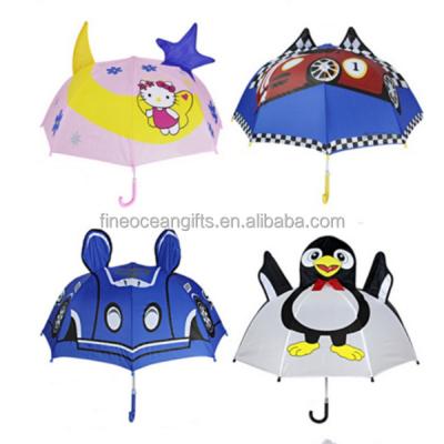 China Custom Modern Promotional Cute Animal Ear Outdoor Use Fashion Cartoon Printing Kid Child Rain Animal Umbrella With Logo Prints for sale