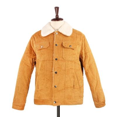 China OEM Design Men Corduroy Winter Windproof Jackets Warm Coats For Man Shear Striped for sale