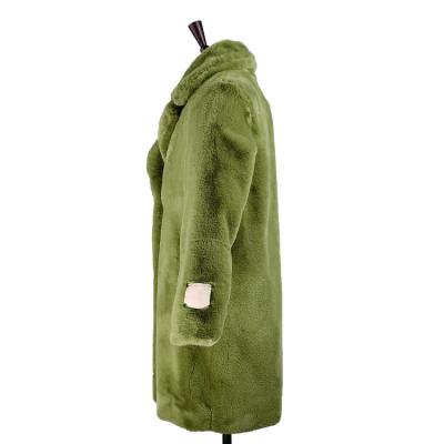 China Newest Style Women Factory Price Anti-Wrinkle OEM Faux Fur Shearling Coat Wholesale Custom Made Winter Long Oversize Dinner Warm Shearling Coat for sale