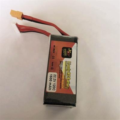 China Toys 22.2V 1500mAh 120C LiPo Battery with UNI 2.0-L High Current XT60 Connector for sale