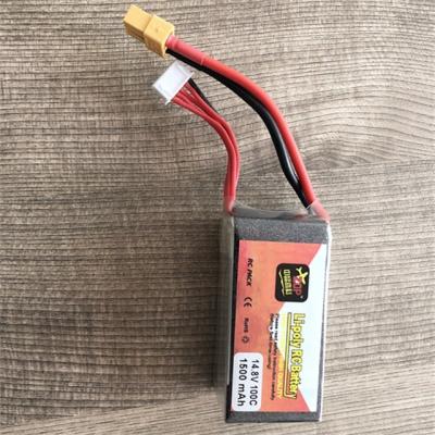 China Hot selling toys 14.8V 1500mAh 4S 100C LiPo battery pack for rc airplane for sale