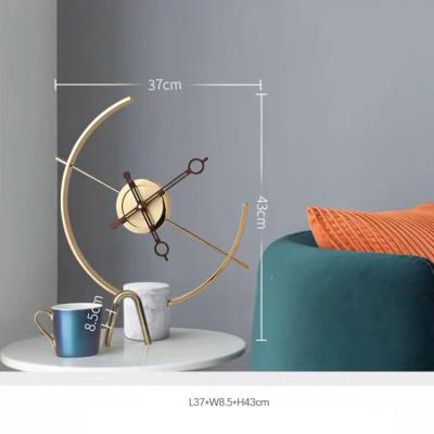 China Contemporary Modern Creative Marble Ornament Table Home Office Minimalist Decorative Clock for sale