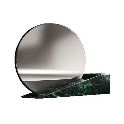 China Geometric Design Modern Minimalist Decorative Green Table Living Room Decor Marble Mirror for sale