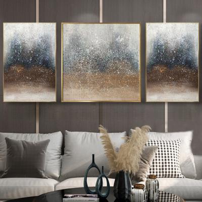 China The Living Room Sofa Background Wall Triptych Hanging Art Decor Nordic Decoration Painting Outlined Art Beach Abstract Oil Painting for sale