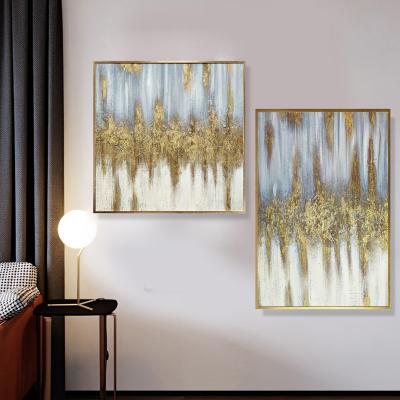 China Art Decor Nodic Canvas Oil Painting Simple Abstract Art Decorative Antique Aluminum Picture Handcrafted Living Room Wall Paintings for sale