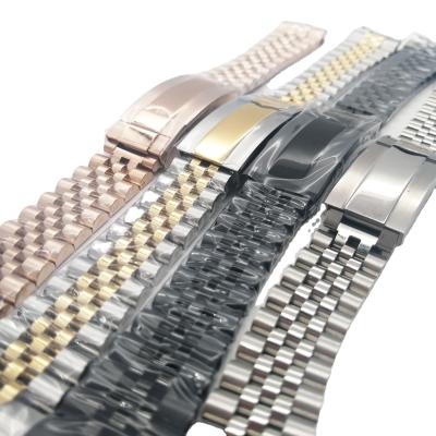 China Jubilee Stainless Steel Sterile Folding Solid Strap 20mm Stainless Steel Buckle For Men's Watch Bands Fit 40mm for sale