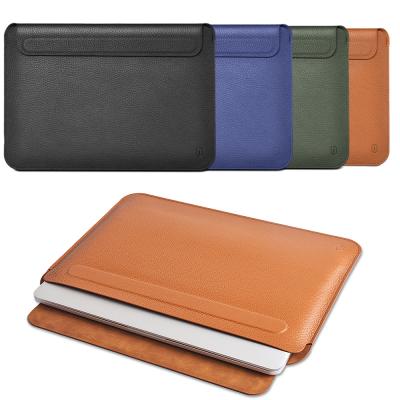 China WiWU GENUINE LEATHER Laptop Sleeve Business Genuine Leather Simple Style Fully Protect Waterproof Light Weight For Macbook Pro Air for sale