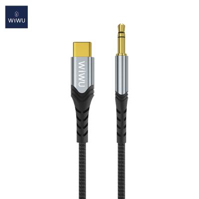 China WiWU 3.5mm Jack To USB C Audio LED Audio Cable For Mobile Phone Tablet With Built-in Mic For Speaker Stereo Adapter for sale