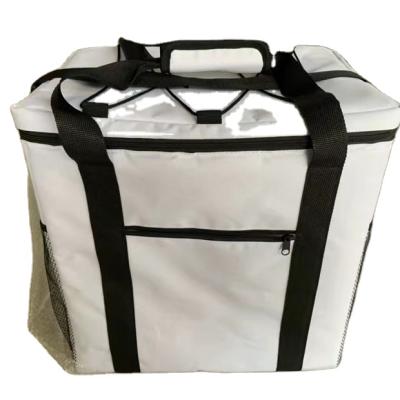 China Waterproof Wholesale Recycled Insulated White Cooler Bags Custom Logo Insulated Non Woven Picnic Cooler Bag for sale