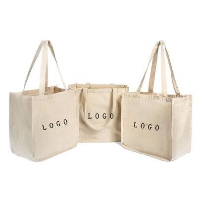 China Custom printed logo large capacity eco tote cotton canvas folding durable shopping bag for sale