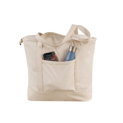 China Promotional Reusable Tote Easy Folding Carry Handled Canvas Tote Cotton Shopping Bags for sale