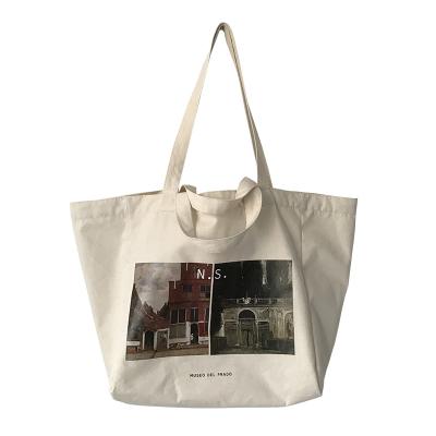 China Custom Recyclable Eco Friendly Wholesale Canvas Folding Large Capacity Cotton Shopping Bags for sale