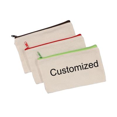 China Schools & Offices Customized Cotton Canvas Pen Bag Fashion Popula Cloth Pen Pencil Pouch for sale