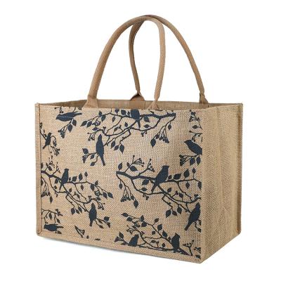 China Supply Custom Print Fashion Burlap Jute Tote Bag Antibacterial Manufacturer and Producer from China for sale