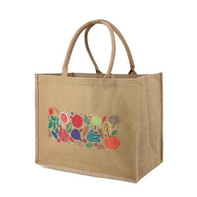 China Custom Large Capacity Eco Friendly Burlap Waist Packing Jute Bag For Wedding for sale