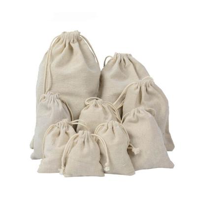 China Wholesale Custom Logo Folding Design Printed Small Reusable Organic Muslin Cotton Drawstring Bags for sale