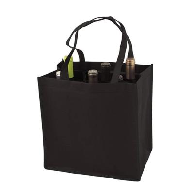 China Multicolor Packaging Handled Tote Wine Bags With Reusable Non Woven Bottle Handles for sale