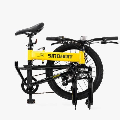 China Teenager Bicycle SINOHON N6 Disc Brake Folding Mountain 6 Speed ​​Aluminum 20 Inch Kids Folding Mountain Bikes for sale