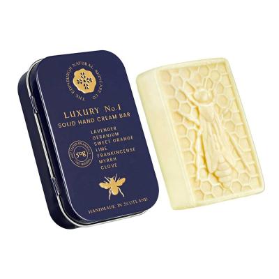 China Moisturizing natural vegan 50g OEM 100% private label Cruelty Para manos olive oil free cocoa solid hand cream bar for sale