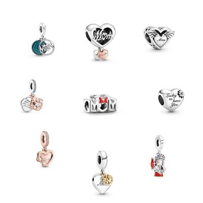 China FASHIONABLE Wholesale 925 Silver Mother's Day Pendant Charm Beaded Gift For Women With Pandora Bracelet for sale