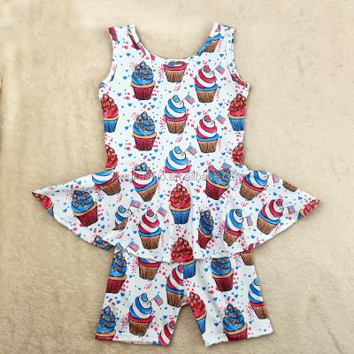 China Children Girls 4th of July Day Casual Clothes Sets Patriotic Children's Independence Day Outfits Boutique Summer Clothing Sets for sale