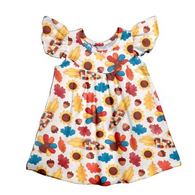 China Spring Viable Autumn Floral Print Kids Dresses for Girls Fashion Princess Dress Children Clothing for sale