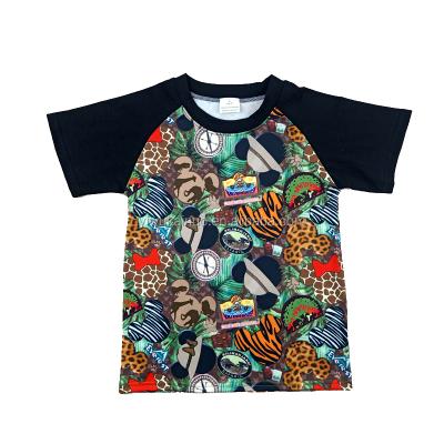 China Short Sleeve Cartoon Printing High Quality Boy Boutique Apparel O-neck T-shirt for sale