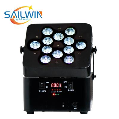 China Professional Sailwin DMX 12x18W RGBWA 6in1 LED Wireless UV Battery Operated Stage Light Par Can Light DJ Stage Lights for sale