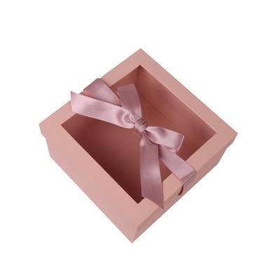 China Custom Materials Mini With Lid Birthday Gift Pink Black Box Recycled Luxury Decorative Geometric Square Wedding Gift Box for sale