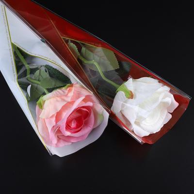 China Triangle Moisture-proof Gold Flower Packaging Single Valentine's Day Transparent Cosmetic Bag for sale