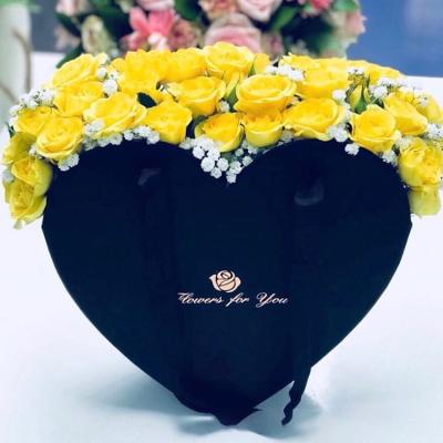 China Portable Heart-Shaped Flower Bag Gift Packaging Box For Flower Peach Love Heart Gift Box Two-piece Flower Box Packaging for sale