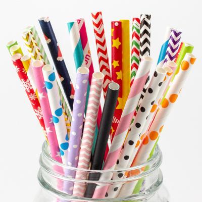 China Custom Creative Decoration Color Straws Long Paper Straw Disposable Drinkware Environmental Friendly Paper Straw For Beverage for sale