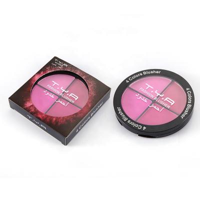 China Private Label 4 Color Lady Cosmetics Powder Palette Waterproof Hot Selling Makeup Blusher With Blush for sale