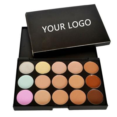 China Customized Private Label Face Waterproof Makeup Waterproof No Logo 15 Color Best Lace Concealer Palette Best Concealer for sale