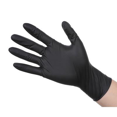 China Use for Safety Nitrile Gloves Black Powder Free Kitchen Work Gloves Screen Design Black Synthetic Nitrile Gloves for sale