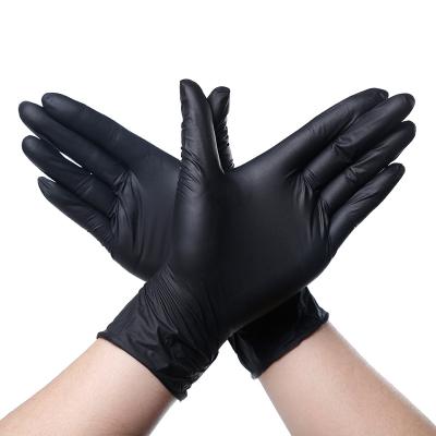 China Use for Kitchen Wholesale Disposable Powder Free Nitrile Black Gloves for Household for sale